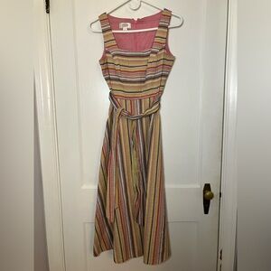 Vintage Talbot’s Striped Textured Multicolor Sleeveless Dress